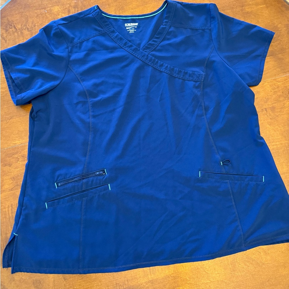 Scrubstar Navy Blue Performance Scrub Top